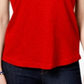 Camiseta feminina com decote em V e bolso, tamanho PP, cinza, estilo &amp; co
