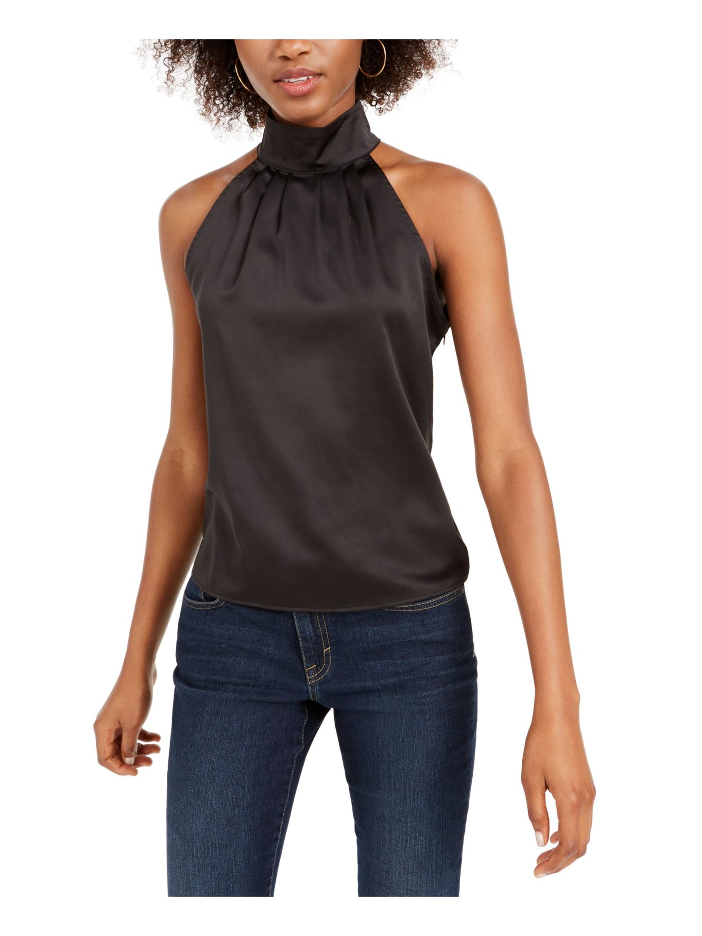 Blusa de noite sem mangas feminina Kendall + Kylie, preta, tamanho extragrande