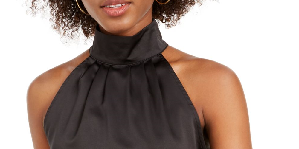 Blusa de noite sem mangas feminina Kendall + Kylie, preta, tamanho extragrande