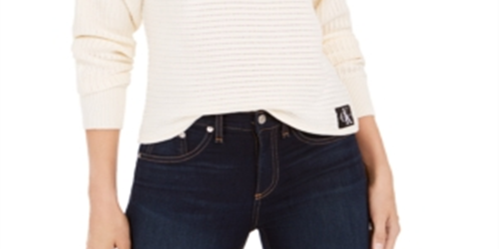 Suéter Calvin Klein Feminino de Algodão Branco Tamanho P