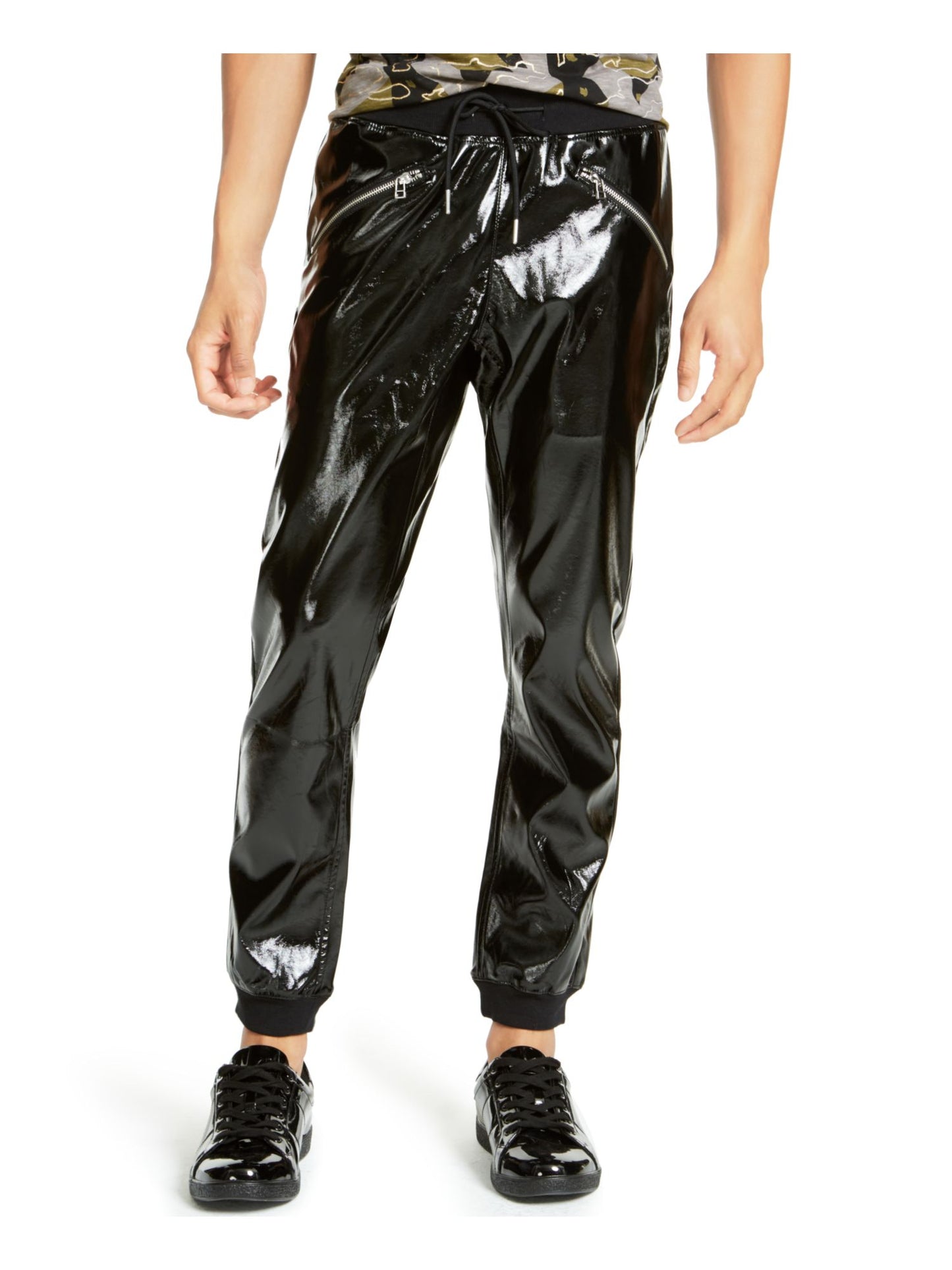 Calça de moletom masculina Classic Fit da INC International Concepts, preta, tamanho X-S