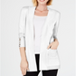 Cardigan feminino JM Collection com frente aberta, branco, tamanho pequeno P