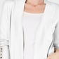 Cardigan feminino JM Collection com frente aberta, branco, tamanho pequeno P