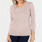 Karen Scott Suéter feminino com decote em V rosa tamanho 2XL
