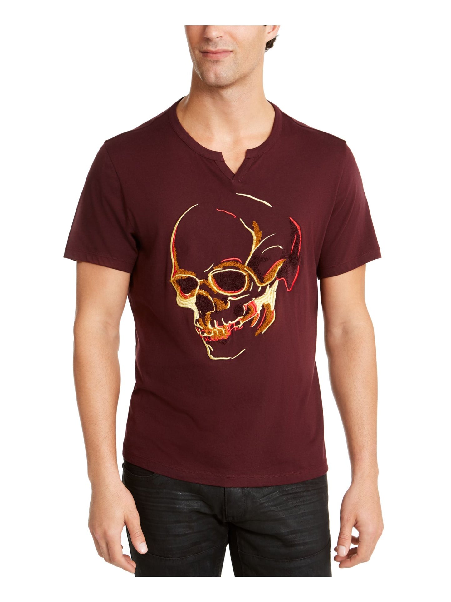 Camiseta masculina gráfica bordada de algodão INC International Concepts, tamanho P