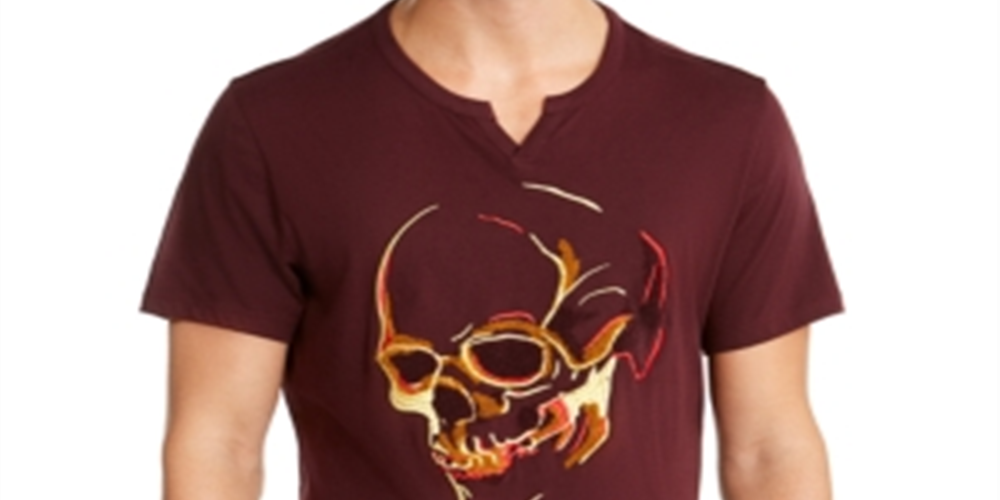 Camiseta masculina gráfica bordada de algodão INC International Concepts, tamanho P