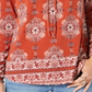 Top de renda estilo medalhão feminino laranja tamanho pequeno G