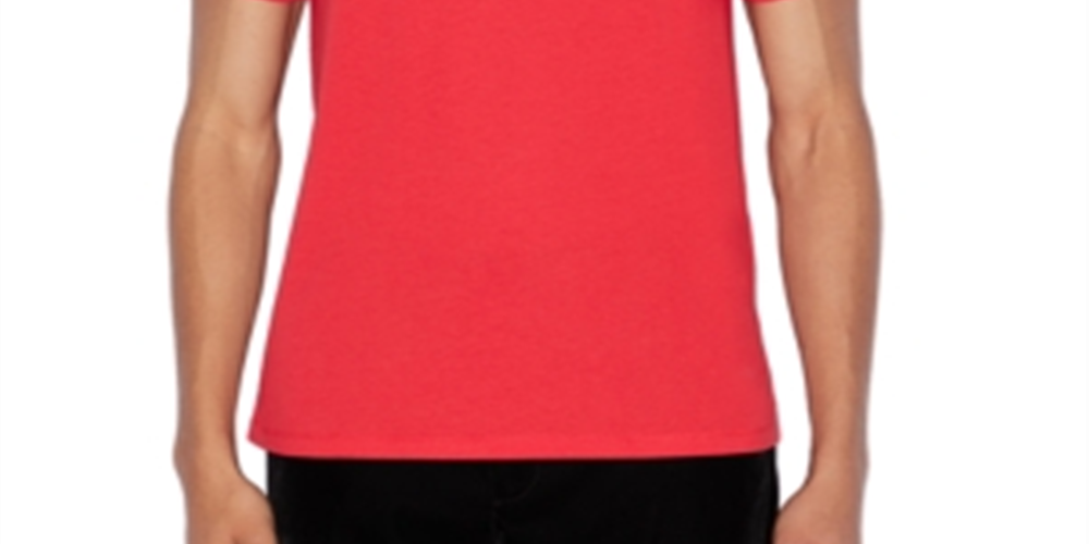 Camiseta masculina AX Armani Exchange com logotipo em relevo, vermelha, tamanho GG