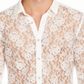 Camisa de renda masculina Ricardo da INC International Concepts, branca, tamanho G