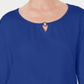 Blusa feminina Karen Scott manga três quartos azul tamanho XS