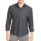 Camisa masculina Alfani com botões, ajuste clássico, malha lisa, cinza, tamanho XX-G