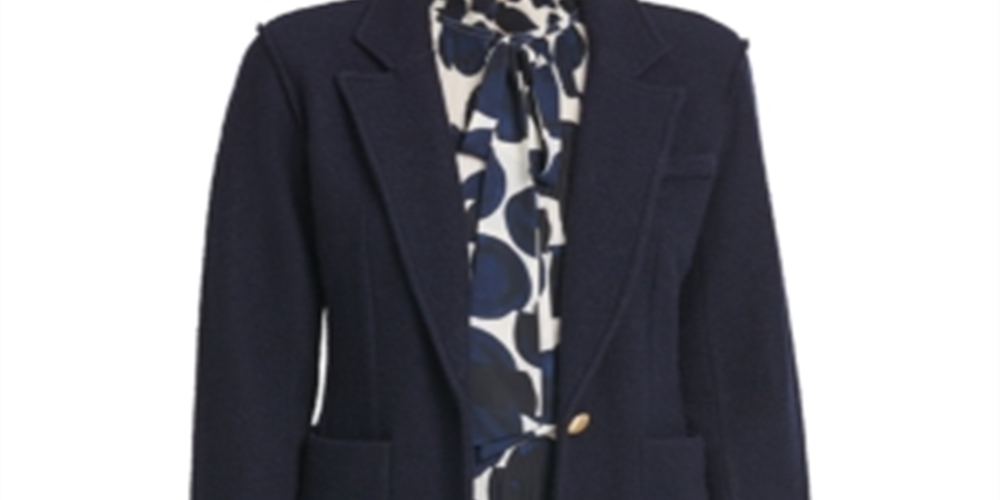 Jaqueta DKNY Feminina Two Button Topper Azul Tamanho 2