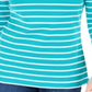 Blusa feminina listrada com zíper e gola alta Karen Scott, azul, tamanho G