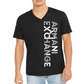 Camiseta masculina AX Armani Exchange com gola V e logotipo, preta, tamanho P