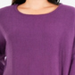 Suéter feminino NY Collection com bainha redonda e manga amarrada, roxo, tamanho M