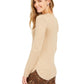 Suéter feminino de malha trançada com gola redonda metálica Charter Club, branco, tamanho XS