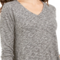 Blusa feminina de malha mesclada com decote em V, preta, tamanho GG
