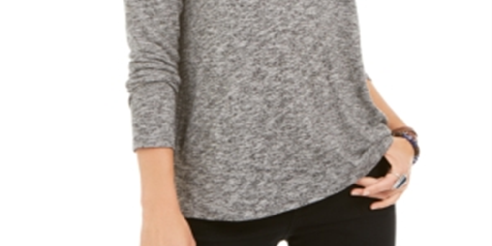 Blusa feminina de malha mesclada com decote em V, preta, tamanho GG