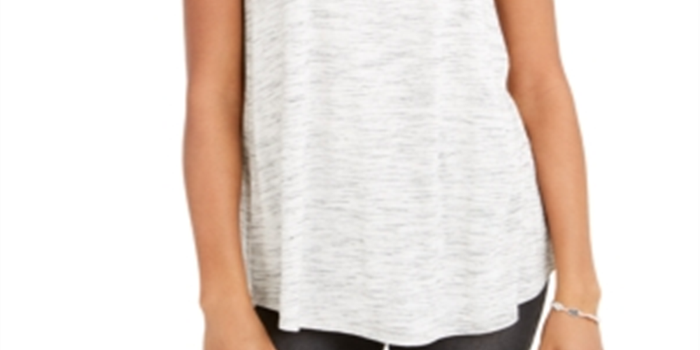 Regata feminina Spacedyed da Style &amp; Co, branca, tamanho XXL