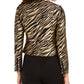 Jaqueta feminina Anne Klein estampada em jacquard, marrom, tamanho 8