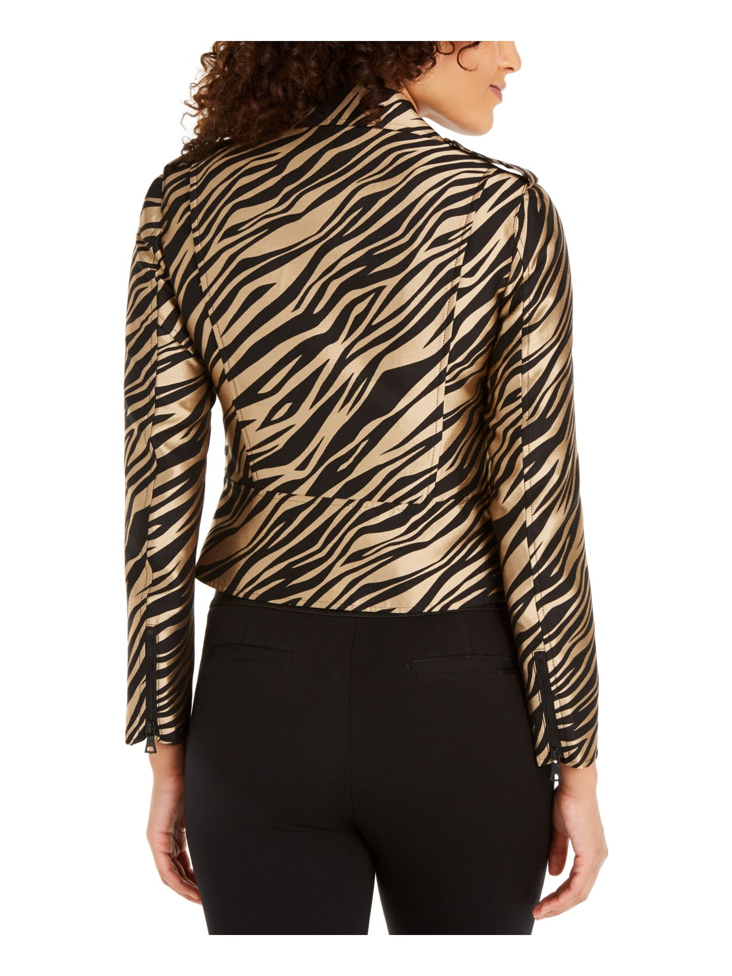Jaqueta feminina Anne Klein estampada em jacquard, marrom, tamanho 8