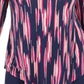 Camiseta feminina estampada manga 3/4 da coleção JM, azul, tamanho XS