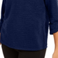 Blusa feminina NY Collection com manga 3/4 texturizada em azul, tamanho pequeno XL