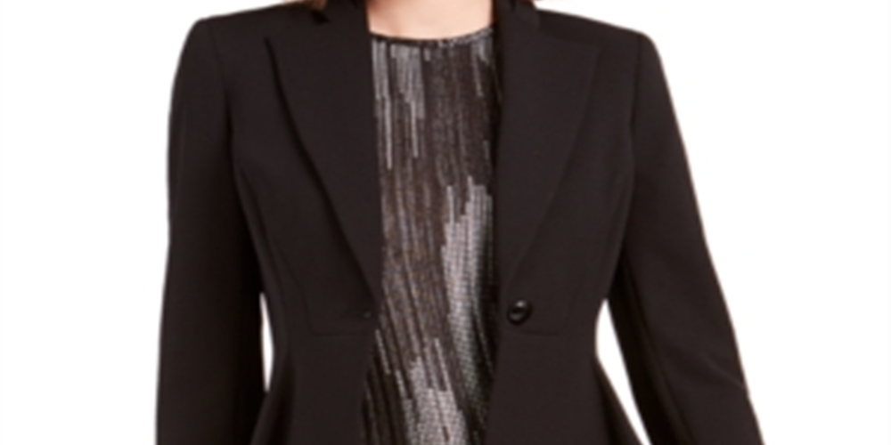 Blazer feminino Bar III Crepe Peplum Preto Tamanho 0
