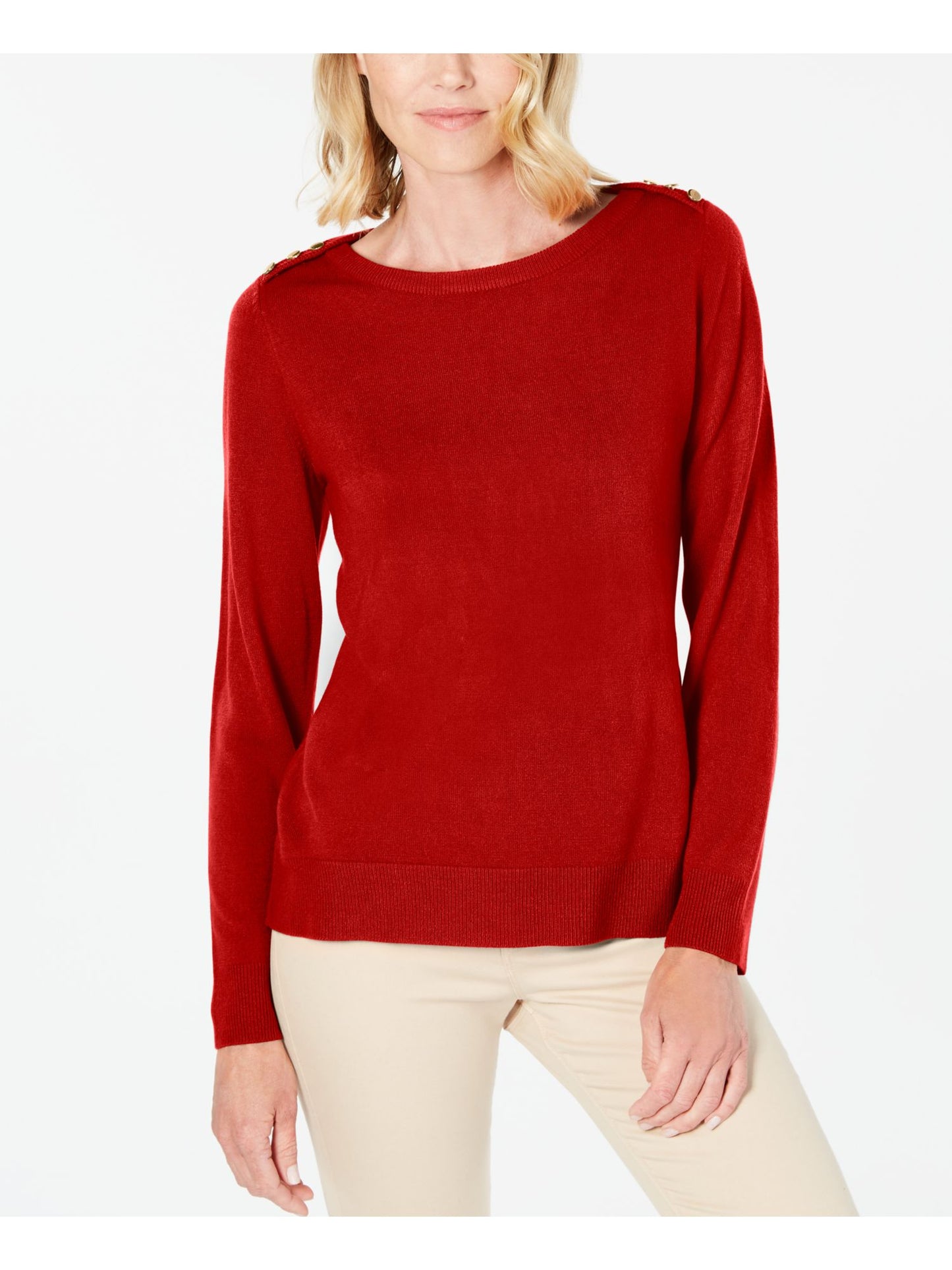 Karen Scott Suéter Feminino com Ombros Abertos Vermelho Tamanho Pequeno G