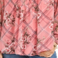 Top feminino estampado com decote dividido, rosa, tamanho pequeno, Charter Club