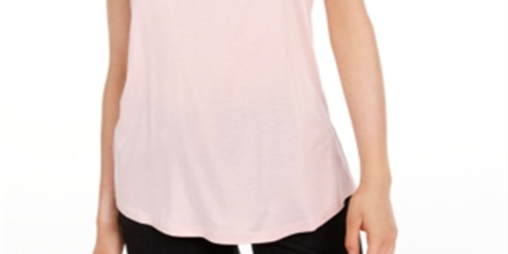 Camiseta feminina Maison Jules com decote redondo, rosa, tamanho XS