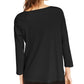 Blusa feminina Eileen Fisher de manga comprida com gola alta e estampa de joias, preta, tamanho X-S