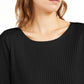 Blusa feminina Eileen Fisher de manga comprida com gola alta e estampa de joias, preta, tamanho X-S