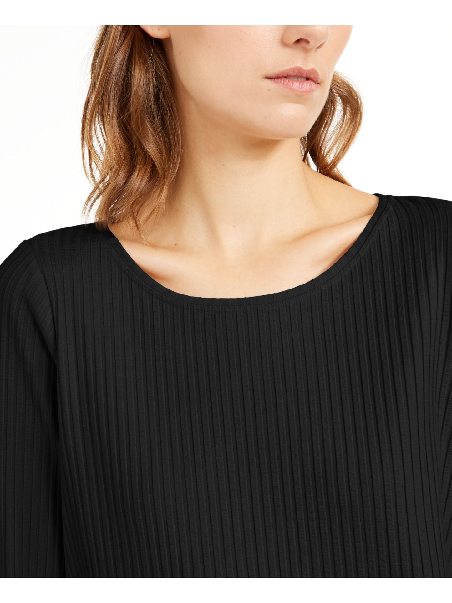Blusa feminina Eileen Fisher de manga comprida com gola alta e estampa de joias, preta, tamanho X-S