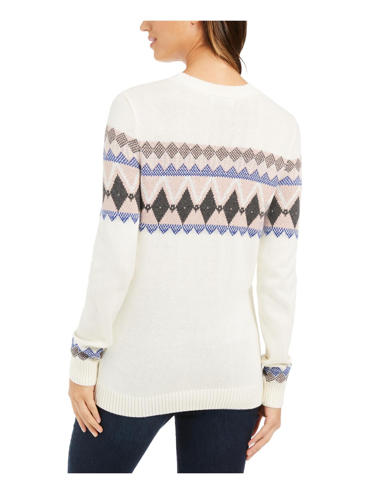 Suéter feminino Fair Isle Charter Club - Branco, tamanho XS
