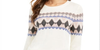Suéter feminino Fair Isle Charter Club - Branco, tamanho XS