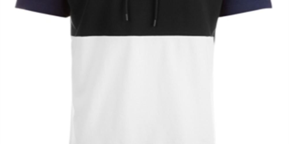 Ideologia Moletom com capuz masculino com blocos de cores Terry Pullover azul tamanho grande