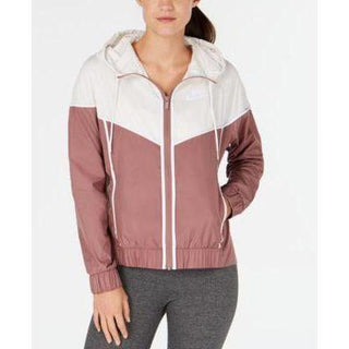 Jaqueta Nike Windrunner Feminina Manga Longa Fecho de Zíper Capuz Branco Tamanho P