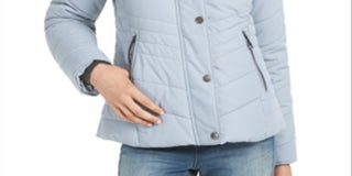 Casaco acolchoado com capuz e acabamento em pele sintética Maralyn &amp; Me Junior, azul, tamanho M