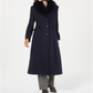 Forecaster Fox-Fur-Collar Maxi Reefer Coat Azul Tamanho 0