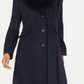 Forecaster Fox-Fur-Collar Maxi Reefer Coat Azul Tamanho 0