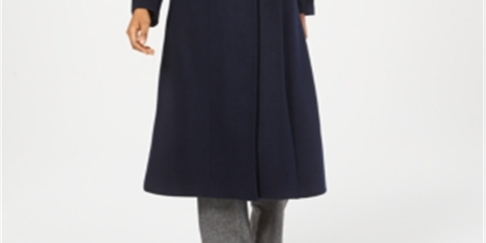 Forecaster Fox-Fur-Collar Maxi Reefer Coat Azul Tamanho 0