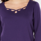 Karen Scott Top Feminino de Algodão com Botões e Fenda - Roxo Tamanho GG