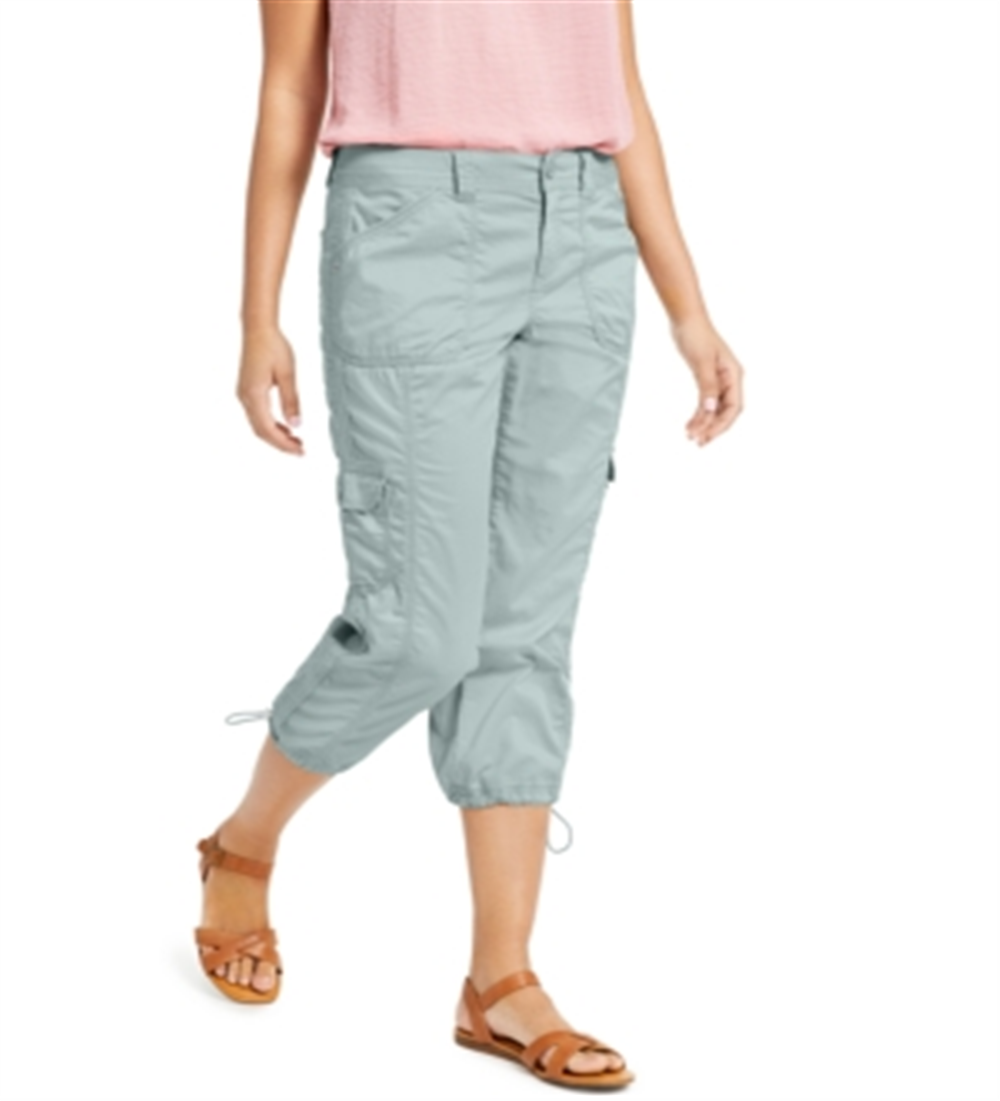 Calça Capri Cargo Feminina Style &amp; Co Verde Tamanho 10