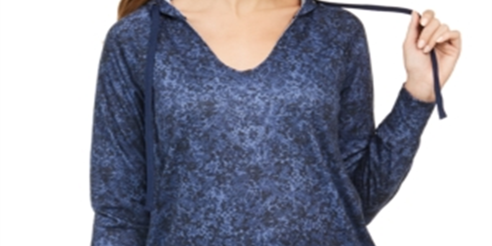 Ideologia Moletom com capuz feminino para corrida e fitness, azul, tamanho XL