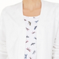 Karen Scott Cardigan Feminino Frente Aberta Branco Tamanho P