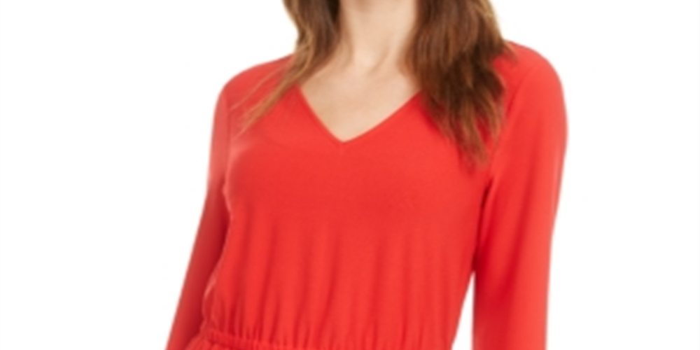 Top peplum feminino Bar III com costas nuas, vermelho, tamanho XL