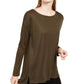 Blusa túnica alta e baixa feminina Eileen Fisher, verde, tamanho G