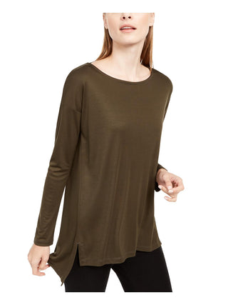 Eileen Fisher Women's High Low Tunic Top Green Size L