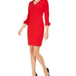 Vestido Calvin Klein Feminino Gola V Tubinho Vermelho Tamanho 14